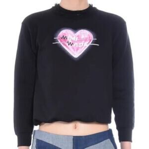 Mimi Wade Heart Palpatation Crewneck Long Sleeve Sweater Black Small 2/4